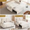imageYITAHOME 55quot Convertible Sofa Bed 3in1 Sleeper Sofa with PullOut Bed CatScratchProof Futon Couch with 5Levels Reclining Backrest USB and Side Pocket Modern Loveseat for Living Room BeigeLight Beige Usb