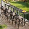 imageYITAHOME 55quot Outdoor Bar Table Rectangle Narrow Counter Height Table Ideal Bar Height Table for Balcony Patio Garden Yard Poolside BlackBlack
