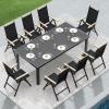 imageYITAHOME 55quot Outdoor Bar Table Rectangle Narrow Counter Height Table Ideal Bar Height Table for Balcony Patio Garden Yard Poolside BlackBlack
