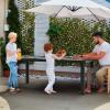 imageYITAHOME 55quot Outdoor Bar Table Rectangle Narrow Counter Height Table Ideal Bar Height Table for Balcony Patio Garden Yard Poolside BlackBlack