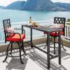 imageYITAHOME 55quot Outdoor Bar Table Rectangle Narrow Counter Height Table Ideal Bar Height Table for Balcony Patio Garden Yard Poolside BlackBlack