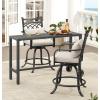 imageYITAHOME 55quot Outdoor Bar Table Rectangle Narrow Counter Height Table Ideal Bar Height Table for Balcony Patio Garden Yard Poolside BlackSilver