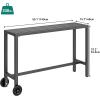 imageYITAHOME 55quot Outdoor Bar Table Rectangle Narrow Counter Height Table Ideal Bar Height Table for Balcony Patio Garden Yard Poolside Silver Bottom TextureSilver