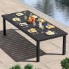 imageYITAHOME 55quot Outdoor Bar Table Rectangle Narrow Counter Height Table Ideal Bar Height Table for Balcony Patio Garden Yard Poolside Silver Bottom TextureBlack