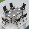 imageYITAHOME 55quot Outdoor Bar Table Rectangle Narrow Counter Height Table Ideal Bar Height Table for Balcony Patio Garden Yard Poolside Silver Bottom TextureBlack