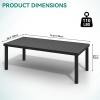 imageYITAHOME 55quot Outdoor Bar Table Rectangle Narrow Counter Height Table Ideal Bar Height Table for Balcony Patio Garden Yard Poolside Silver Bottom TextureBlack