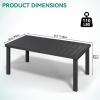 imageYITAHOME 55quot Outdoor Bar Table Rectangle Narrow Counter Height Table Ideal Bar Height Table for Balcony Patio Garden Yard Poolside Silver Bottom TextureBlack