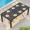 imageYITAHOME 55quot Outdoor Bar Table Rectangle Narrow Counter Height Table Ideal Bar Height Table for Balcony Patio Garden Yard Poolside Silver Bottom TextureBlack