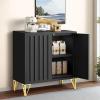 imageYITAHOME 55quot Sideboard Buffet Modern Buffet Storage Cabinet with Adjustable Shelf Metal Accent Console Credenza for Living Room Kitchen Dining Room Black157D x 276W x 321H