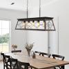 imageYITAHOME 5Light Pendant Lights Island Fixture Farmhouse Rustic Rectangular Chandelier for Dining Room Kitchen Living Room Entryway UL Listed BronzeBronze