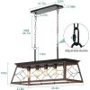 imageYITAHOME 5Light Pendant Lights Island Fixture Farmhouse Rustic Rectangular Chandelier for Dining Room Kitchen Living Room Entryway UL Listed BronzeBronze