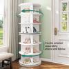 imageYITAHOME 6 Tier Rotating Shoe Rack Tower Free Standing 360 Revolving Shoe Organizer Lazy Susan Shoe Rack for Entryway Round Spinning Shoe Display Vertical Handbag Rotate Shoes Organization White
