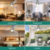 imageYITAHOME 60 Inch Ceiling Fan with Light and Remote Control Crystal Rod Chandelier Design Reversible Quiet Motor White Gold Finish 3 Color LED Options Memory FunctionNickel