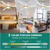 imageYITAHOME 60 Inch Ceiling Fan with Light and Remote Control Crystal Rod Chandelier Design Reversible Quiet Motor White Gold Finish 3 Color LED Options Memory FunctionWhite Gold