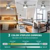 imageYITAHOME 60 Inch Ceiling Fan with Light and Remote Control Crystal Rod Chandelier Design Reversible Quiet Motor White Gold Finish 3 Color LED Options Memory FunctionNickel