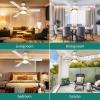 imageYITAHOME 60 Inch Ceiling Fan with Light and Remote Control Crystal Rod Chandelier Design Reversible Quiet Motor White Gold Finish 3 Color LED Options Memory FunctionWhite Gold