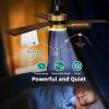 imageYITAHOME 60 Inch Ceiling Fan with Light and Remote Control Crystal Rod Chandelier Design Reversible Quiet Motor White Gold Finish 3 Color LED Options Memory FunctionBlack Gold