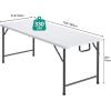 imageYITAHOME 6FT Folding Table Outdoor Folding Table wHeavy Duty HDPE Tabletop Rectangle Folding Tables wPortable Carrying Handle for Picnic Parties Camping ampamp Indoor Activities White