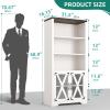 imageYITAHOME 6Tier Corner Shelf 688quot Tall Modern Free Standing Zigzag Corner Bookshelf 6 Shelf Display Corner Bookcase Open Small Book Shelves for Living Room Home Office Small Space BlackWhite