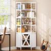 imageYITAHOME 6Tier Corner Shelf 688quot Tall Modern Free Standing Zigzag Corner Bookshelf 6 Shelf Display Corner Bookcase Open Small Book Shelves for Living Room Home Office Small Space BlackWhite
