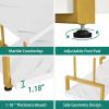 imageYITAHOME 6Tier Corner Shelf 688quot Tall Modern Free Standing Zigzag Corner Bookshelf 6 Shelf Display Corner Bookcase Open Small Book Shelves for Living Room Home Office Small Space BlackWhite Gold