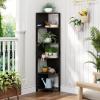imageYITAHOME 6Tier Corner Shelf 688quot Tall Modern Free Standing Zigzag Corner Bookshelf 6 Shelf Display Corner Bookcase Open Small Book Shelves for Living Room Home Office Small Space BlackBlack