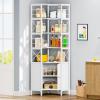 imageYITAHOME 6Tier Corner Shelf 688quot Tall Modern Free Standing Zigzag Corner Bookshelf 6 Shelf Display Corner Bookcase Open Small Book Shelves for Living Room Home Office Small Space BlackWhite