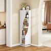 imageYITAHOME 6Tier Corner Shelf 688quot Tall Modern Free Standing Zigzag Corner Bookshelf 6 Shelf Display Corner Bookcase Open Small Book Shelves for Living Room Home Office Small Space BlackWhite