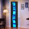 imageYITAHOME 6Tier Corner Shelf 688quot Tall Modern Free Standing Zigzag Corner Bookshelf 6 Shelf Display Corner Bookcase Open Small Book Shelves for Living Room Home Office Small Space BlackBlack