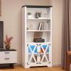 imageYITAHOME 6Tier Corner Shelf 688quot Tall Modern Free Standing Zigzag Corner Bookshelf 6 Shelf Display Corner Bookcase Open Small Book Shelves for Living Room Home Office Small Space BlackWhite