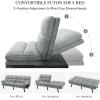 imageYITAHOME 70 Convertible Futon Sofa Bed CatScratchProof Fabric Futon Couch with Adjustable Backrest and Armrest Modern Loveseat Sleeper for Living Room Home Office Dark GreyLight Gray