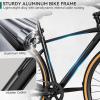 imageYITAHOME 700C Road Bike 21 Speed Commuter Bicycle for Men Women Lightweight Aluminum Frame Racing Bike Adult Bicycle with Dual Disc BrakeBlack