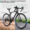 imageYITAHOME 700C Road Bike 21 Speed Commuter Bicycle for Men Women Lightweight Aluminum Frame Racing Bike Adult Bicycle with Dual Disc BrakeBlack