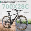 imageYITAHOME 700C Road Bike 21 Speed Commuter Bicycle for Men Women Lightweight Aluminum Frame Racing Bike Adult Bicycle with Dual Disc BrakeBlack