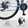 imageYITAHOME 700C Road Bike 21 Speed Commuter Bicycle for Men Women Lightweight Aluminum Frame Racing Bike Adult Bicycle with Dual Disc BrakeWhite