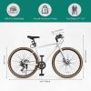 imageYITAHOME 700C Road Bike 21 Speed Commuter Bicycle for Men Women Lightweight Aluminum Frame Racing Bike Adult Bicycle with Dual Disc BrakeWhite