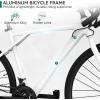 imageYITAHOME 700C Road Bike 21 Speed Commuter Bicycle for Men Women Lightweight Aluminum Frame Racing Bike Adult Bicycle with Dual Disc BrakeWhite