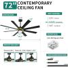 imageYITAHOME 72 Inch Large Ceiling Fan with Light and Remote Dimmable Modern Ceiling Fans for Indoor Black Gold ceiling fan with Reversible Quiet DC Motor 8 Blades with 6 Speed3 LED Colors72 inch