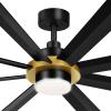 imageYITAHOME 72 Inch Large Ceiling Fan with Light and Remote Dimmable Modern Ceiling Fans for Indoor Black Gold ceiling fan with Reversible Quiet DC Motor 8 Blades with 6 Speed3 LED Colors72 inch