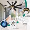 imageYITAHOME 72 Inch Large Ceiling Fan with Light and Remote Dimmable Modern Ceiling Fans for Indoor Black Gold ceiling fan with Reversible Quiet DC Motor 8 Blades with 6 Speed3 LED Colors72 inch