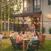 imageYITAHOME 8 Pack String Light Pole 11ft 4in1 Outdoor String Light Pole Stand to Hang String Lights for Patio Garden Backyard Wedding Parties Deck Fence  Classic BlackBlack8 Pack