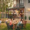 imageYITAHOME 8 Pack String Light Pole 11ft 4in1 Outdoor String Light Pole Stand to Hang String Lights for Patio Garden Backyard Wedding Parties Deck Fence  Classic BlackClassic Black4 Pack