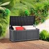 imageYITAHOME 80 Gallon Outdoor Storage Box Large Water Resistant Resin Deck Box Indoor Outdoor Lockable Storage Container for Patio Garden Cushions Tools Equipment Dark BrownDark Grey