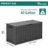 imageYITAHOME 80 Gallon Outdoor Storage Box Large Water Resistant Resin Deck Box Indoor Outdoor Lockable Storage Container for Patio Garden Cushions Tools Equipment Dark BrownDark Gray