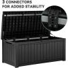 imageYITAHOME 80 Gallon Outdoor Storage Box Large Water Resistant Resin Deck Box Indoor Outdoor Lockable Storage Container for Patio Garden Cushions Tools Equipment Dark BrownBlack
