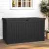imageYITAHOME 80 Gallon Outdoor Storage Box Large Water Resistant Resin Deck Box Indoor Outdoor Lockable Storage Container for Patio Garden Cushions Tools Equipment Dark BrownBlack