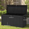 imageYITAHOME 80 Gallon Outdoor Storage Box Large Water Resistant Resin Deck Box Indoor Outdoor Lockable Storage Container for Patio Garden Cushions Tools Equipment Dark BrownBlack