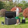 imageYITAHOME 80 Gallon Outdoor Storage Box Large Water Resistant Resin Deck Box Indoor Outdoor Lockable Storage Container for Patio Garden Cushions Tools Equipment Dark BrownDark Grey