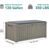 imageYITAHOME 80 Gallon Outdoor Storage Box Large Water Resistant Resin Deck Box Indoor Outdoor Lockable Storage Container for Patio Garden Cushions Tools Equipment Dark BrownTaupe