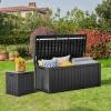 imageYITAHOME 80 Gallon Outdoor Storage Box Large Water Resistant Resin Deck Box Indoor Outdoor Lockable Storage Container for Patio Garden Cushions Tools Equipment Dark BrownBlack